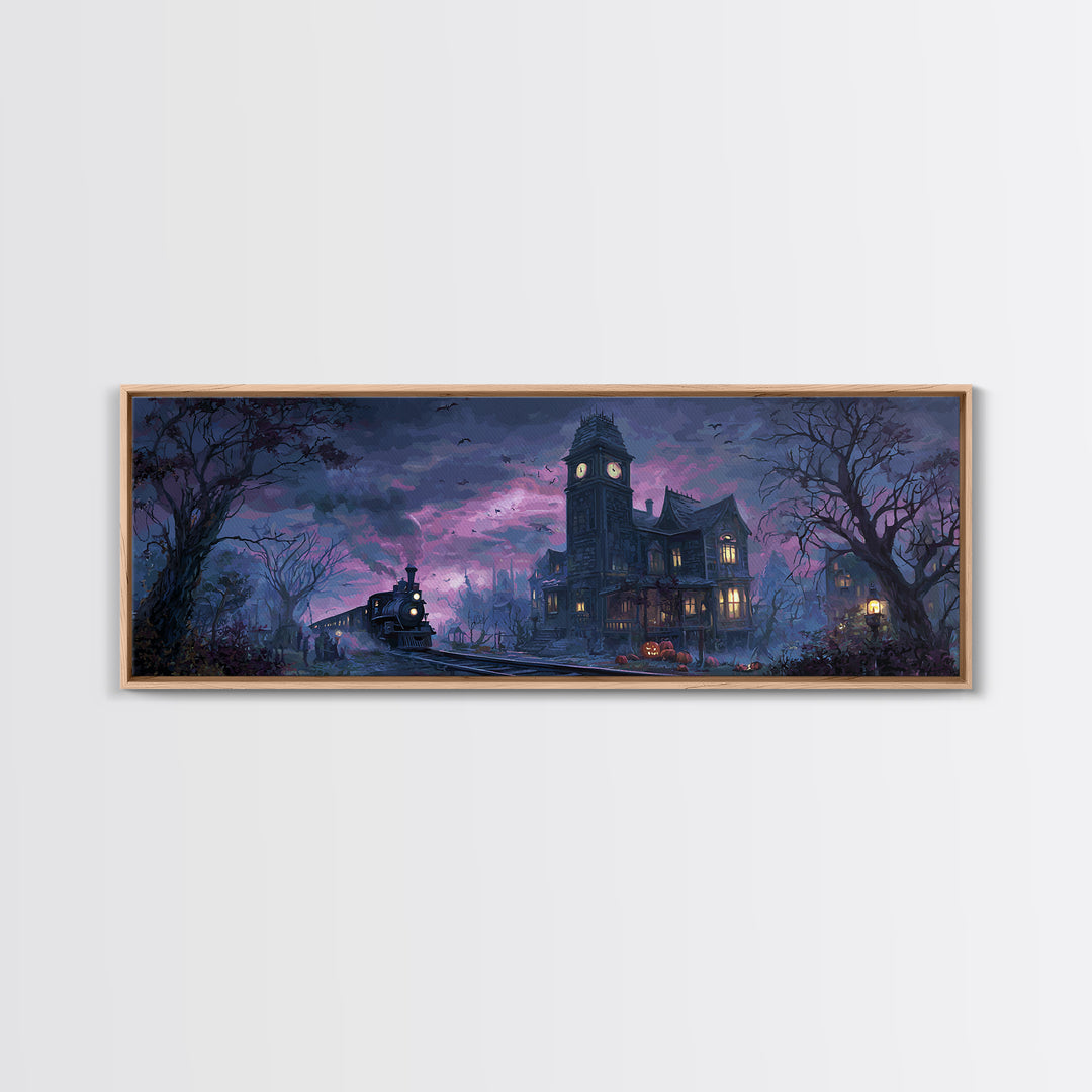 The Phantom Train To Kadath, Eldritch Wall Art, Extra Wide Wall Art, Canvas Print, Halloween Home Decor, Gothic Wall Art, Dark Fantasy Art