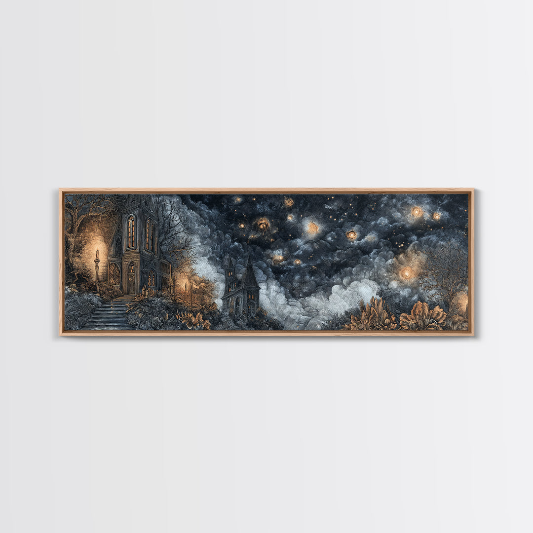 The Apothecary Of Black Seashell Dreams, Halloween Wall Art, Extra Wide Wall Art, Canvas Print, Halloween Home Decor, Gothic Wall Art