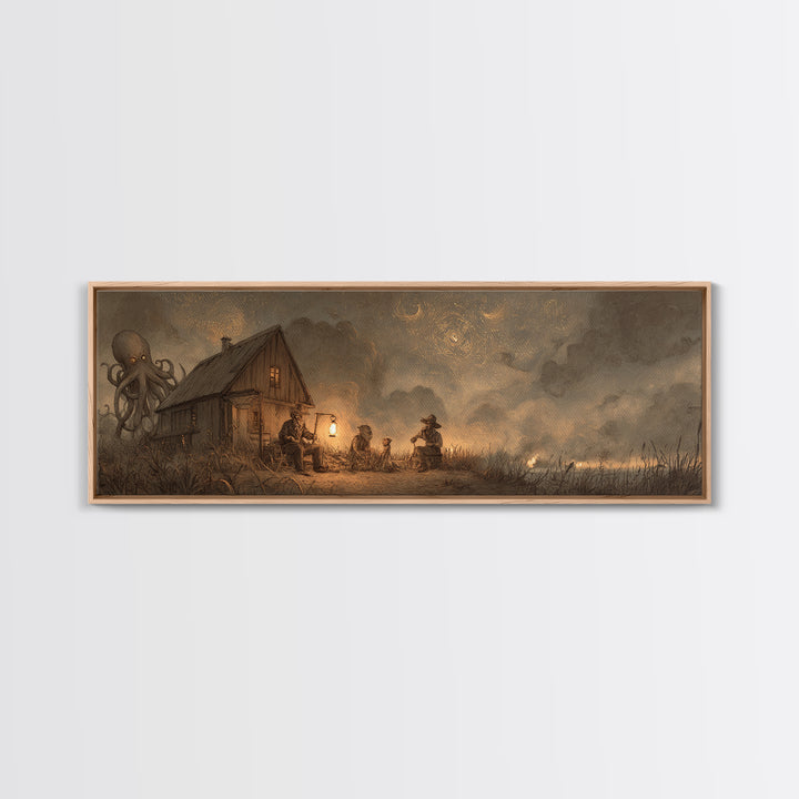 The Festival Of The Little Old Ones, Occult Wall Decor, Extra Wide Wall Art, Canvas Print, Halloween Home Decor, Gothic Wall Art