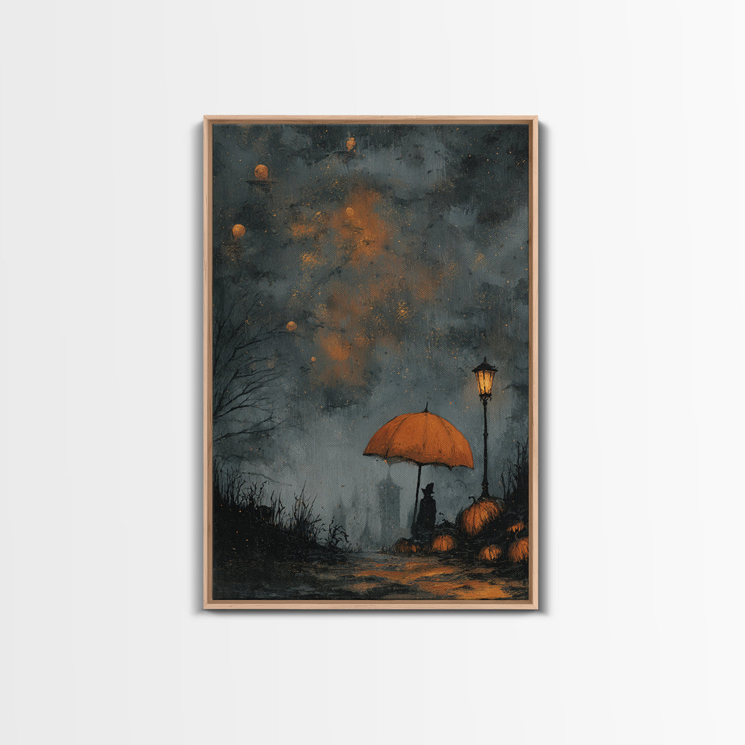 The Umbrella Of The Outer Rain, Halloween Wall Art, Vertical Wall Art, Canvas Print, Halloween Home Decor, Gothic Wall Art, Dark Fantasy Art