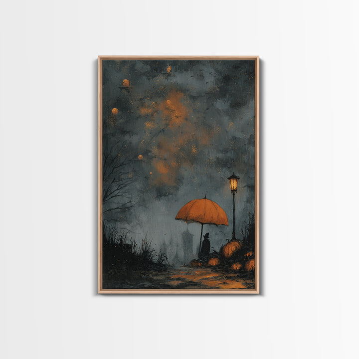 The Umbrella Of The Outer Rain, Halloween Wall Art, Vertical Wall Art, Canvas Print, Halloween Home Decor, Gothic Wall Art, Dark Fantasy Art