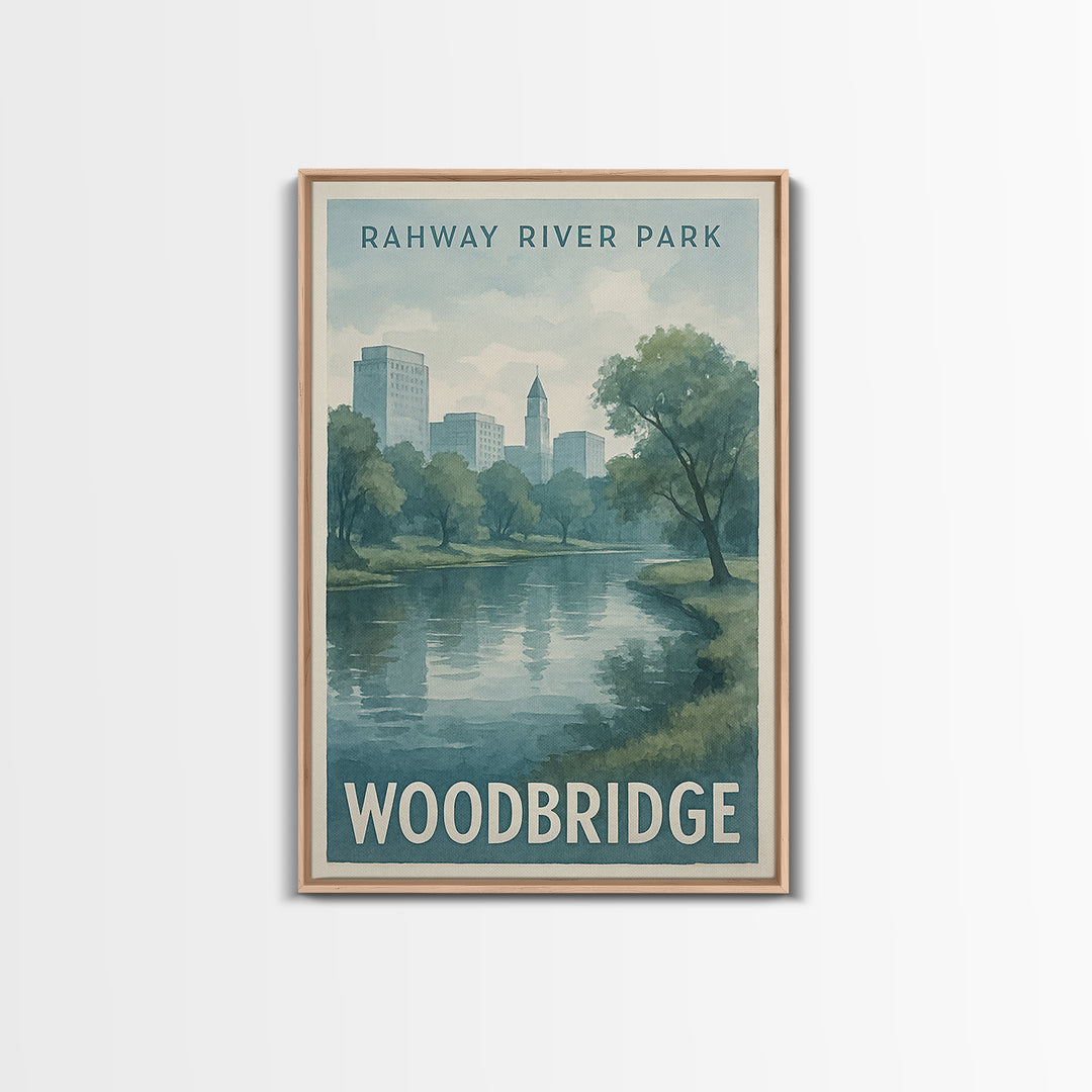 Woodbridge Virginia Travel Poster, Canvas Print, Illustrated Watercolor Poster, Woodbridge Art Print, Fine Art Print, Retro Travel Print