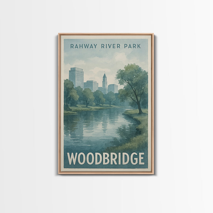 Woodbridge Virginia Travel Poster, Canvas Print, Illustrated Watercolor Poster, Woodbridge Art Print, Fine Art Print, Retro Travel Print