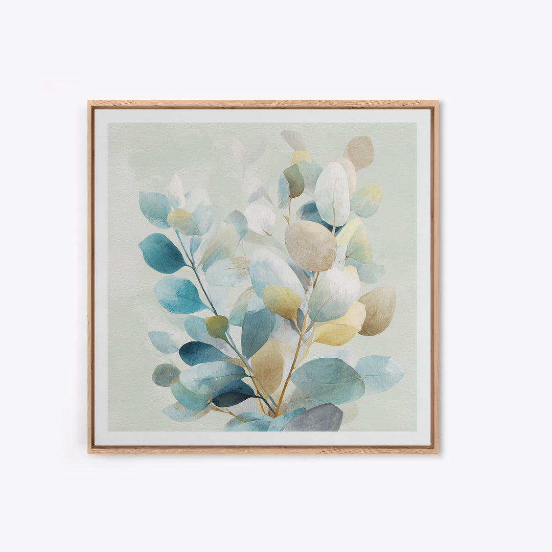 Clean Eucalyptus Leaf Study Canvas Print, Waiting Room Art, Minimalist Art, Waiting Room Decor, Fine Art, Calm, Luxury Decor, WRA-1x1-17