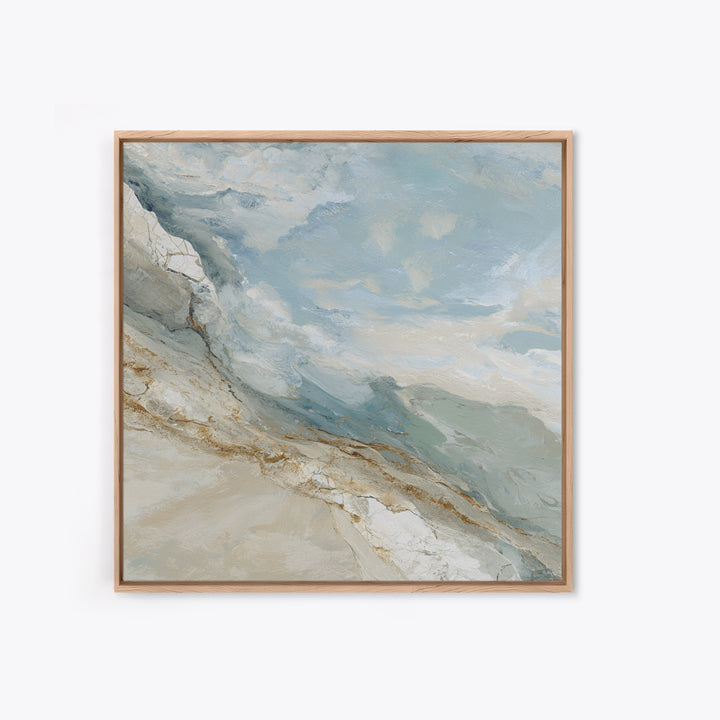 Light Marble Texture Abstract Framed Canvas Print, Waiting Room Art, Dog Wall Art, Waiting Room Decor, Abstract Art, Calm, WRA-1x1-24