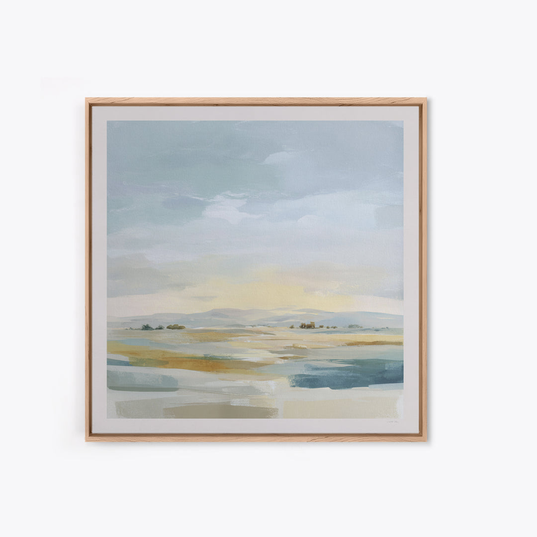Warm Desert Sunrise Framed Canvas Print, Waiting Room Art, Photography Print, Waiting Room Decor, Calm, Minimalist Decor, WRA-1x1-37