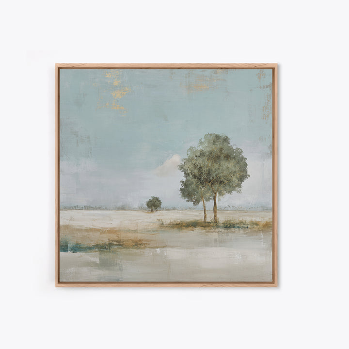 Open Field with Distant Tree Framed Canvas Print, Waiting Room Art, Bauhaus Print, Waiting Room Decor, Fine Art, Calm, WRA-1x1-47