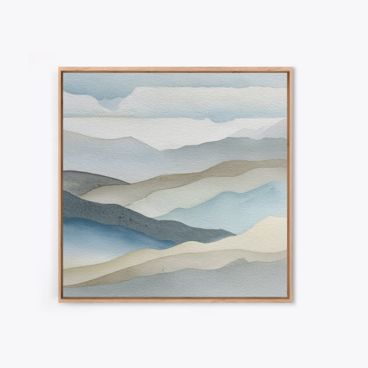 Simple Mountain Layers Framed Canvas Print, Waiting Room Art, Dental Office Decor, Waiting Room Decor, Fine Art, Calm, WRA-1x1-62