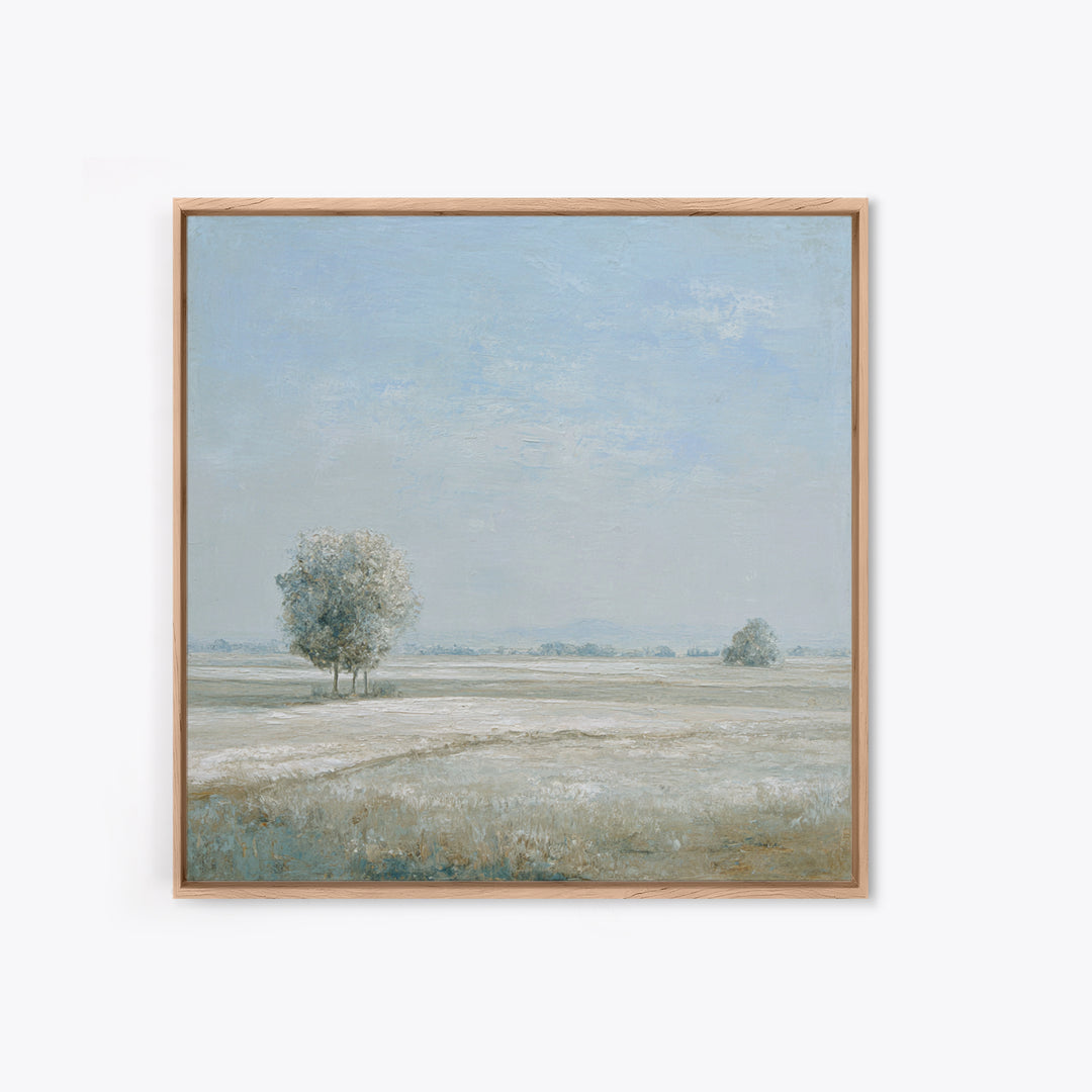 Open Field with Distant Tree Canvas Print, Waiting Room Art, Neutral Decor, Waiting Room Decor, Fine Art, Calm, Wall Art, WRA-1x1-95