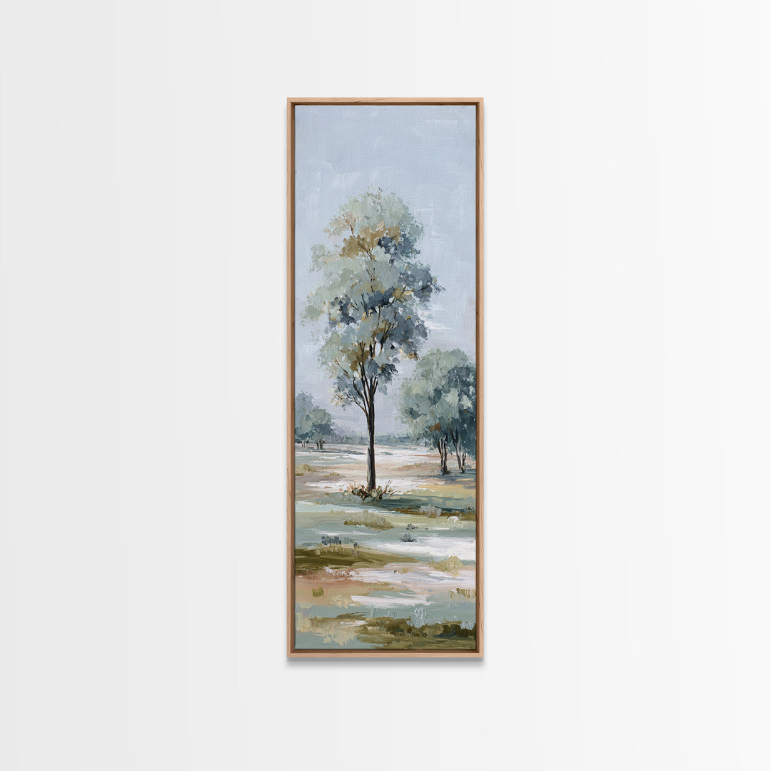 Open Field with Distant Tree Canvas Print, Waiting Room Art, Floral Wall Art, Waiting Room Decor, Calm, Minimalist Art, WRA-1x3-11