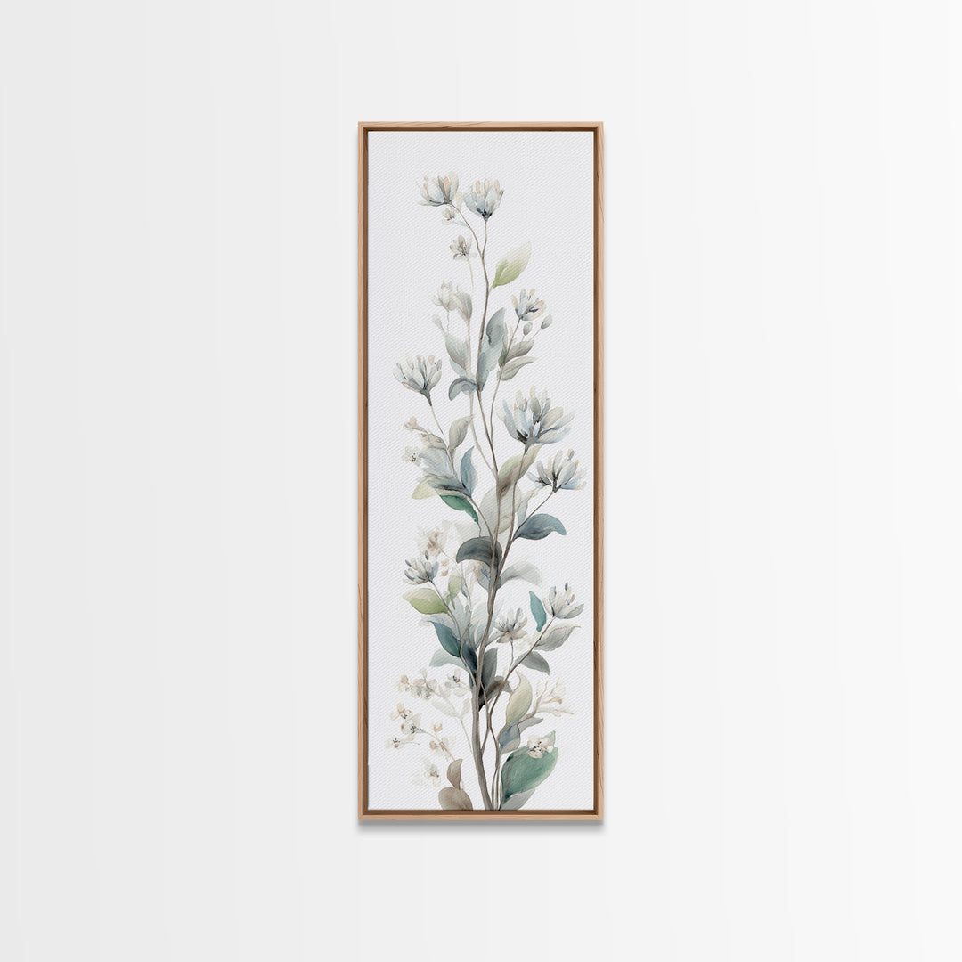 Neutral Botanical Branch Framed Canvas Print, Waiting Room Art, Home Decor, Waiting Room Decor, Fine Art, Calm, Modern Art, WRA-1x3-15
