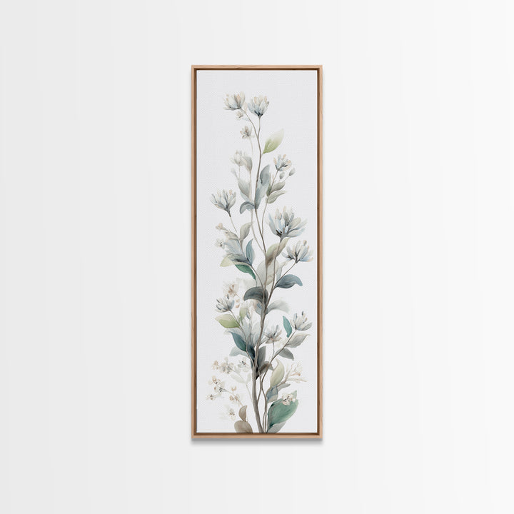 Neutral Botanical Branch Framed Canvas Print, Waiting Room Art, Home Decor, Waiting Room Decor, Fine Art, Calm, Modern Art, WRA-1x3-15