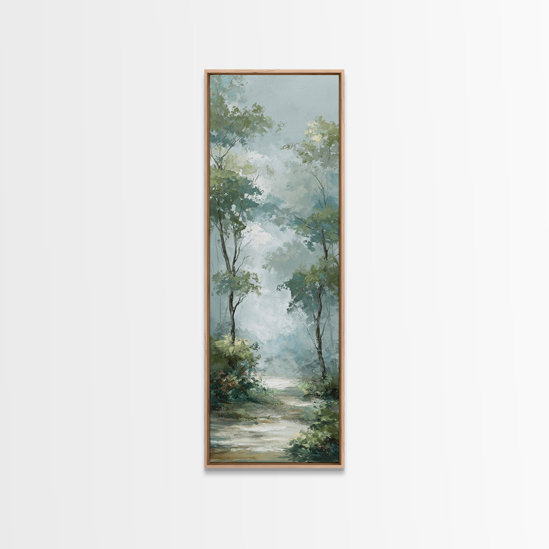 Misty Forest Path Canvas Print, Waiting Room Art, Wall Decor, Waiting Room Decor, Fine Art, Calm, Minimalist Wall Art, WRA-1x3-23
