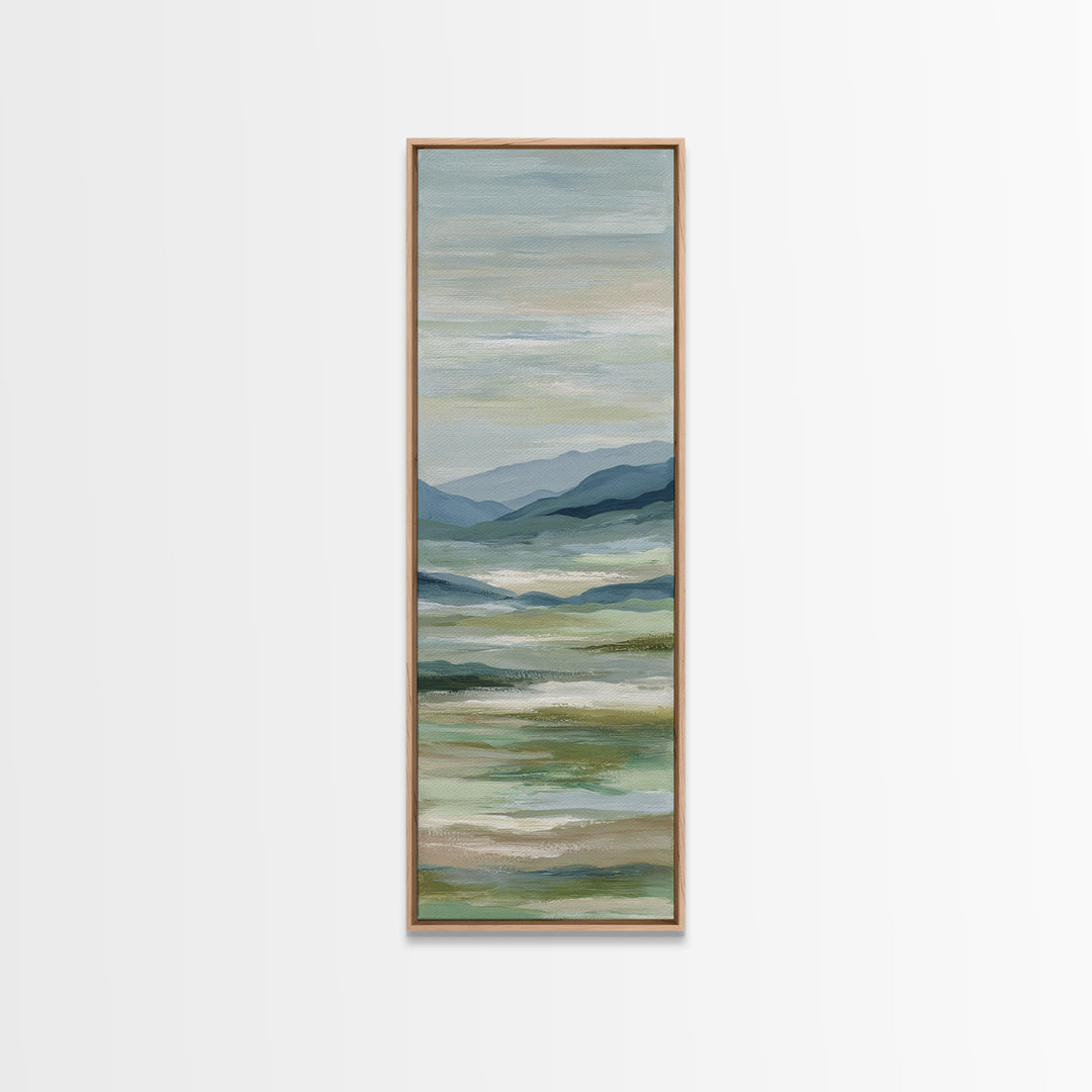 Calming Landscape with Open Sky and Gentle Canvas Print, Waiting Room Art, Statement Artwork, Waiting Room Decor, Oil Painting, WRA-1x3-37