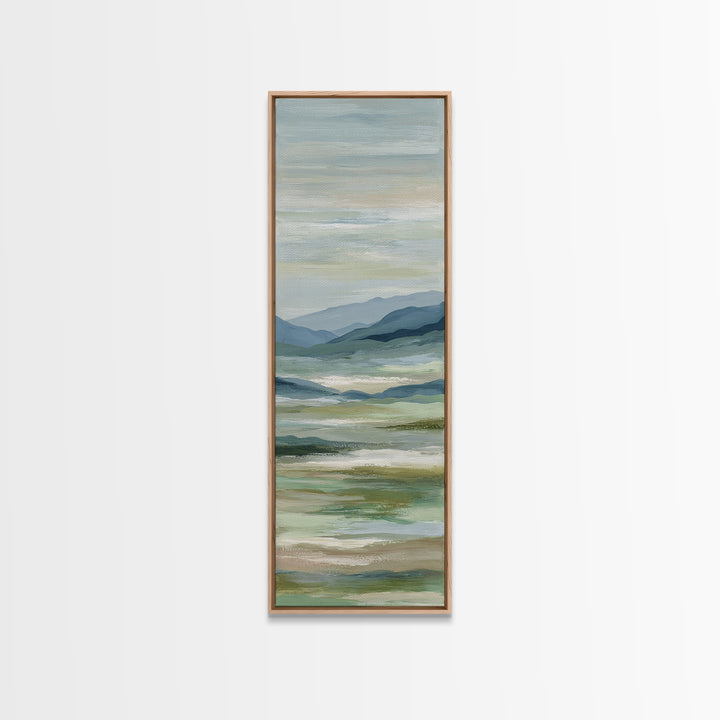 Calming Landscape with Open Sky and Gentle Canvas Print, Waiting Room Art, Statement Artwork, Waiting Room Decor, Oil Painting, WRA-1x3-37
