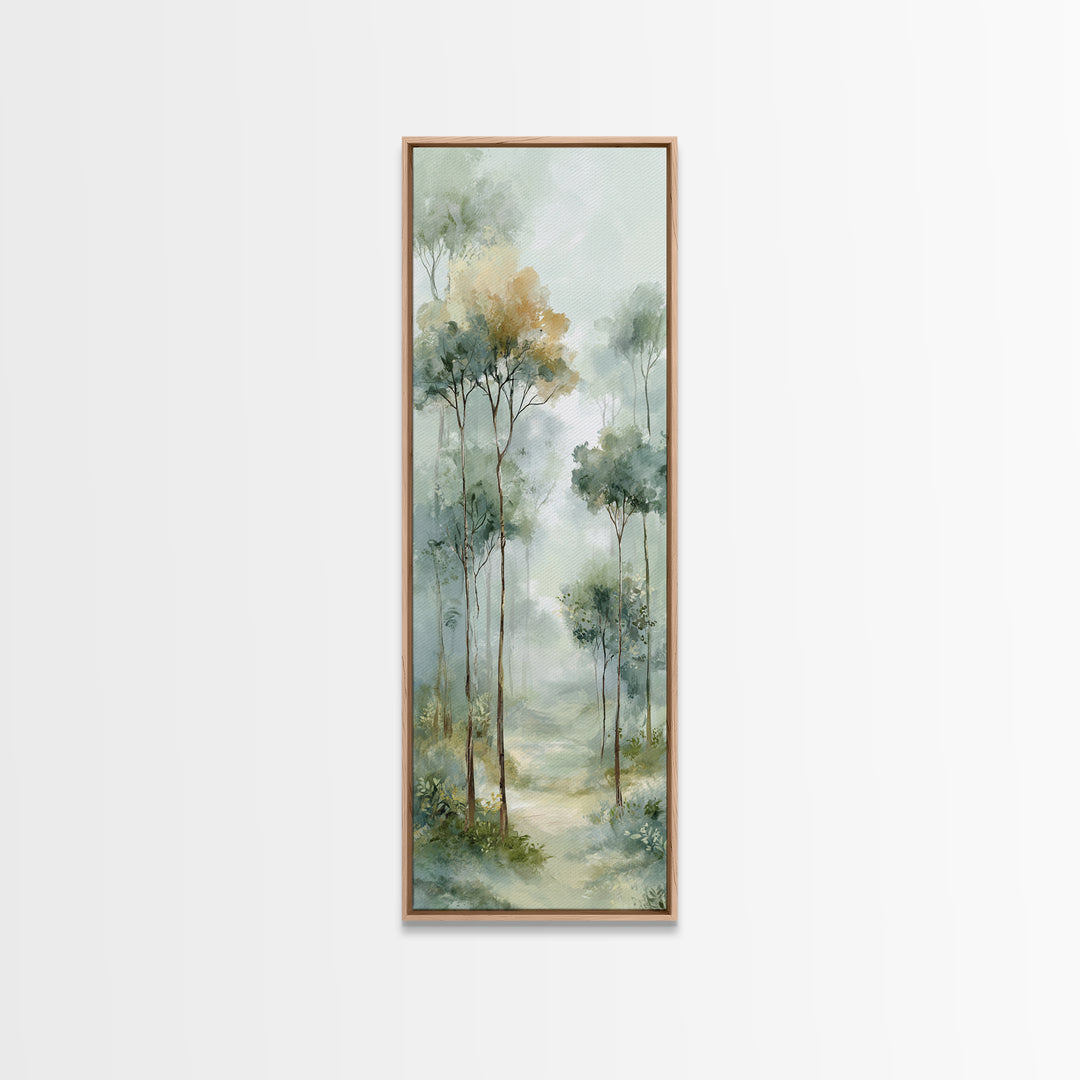 Misty Forest Path Framed Canvas Print, Waiting Room Art, Printable Art, Waiting Room Decor, Fine Art, Calm, Digital Art Print, WRA-1x3-47