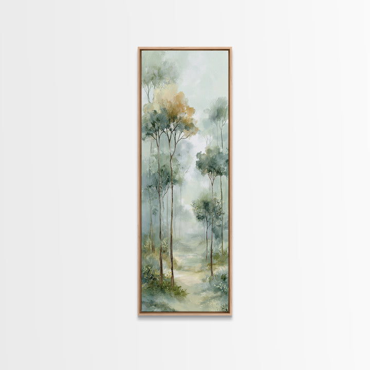 Misty Forest Path Framed Canvas Print, Waiting Room Art, Printable Art, Waiting Room Decor, Fine Art, Calm, Digital Art Print, WRA-1x3-47