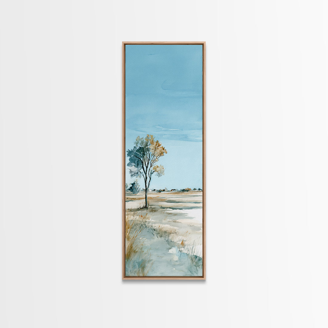 Open Field with Distant Tree Canvas Print, Waiting Room Art, Living Room Wall Art, Waiting Room Decor, Fine Art, Calm, WRA-1x3-59