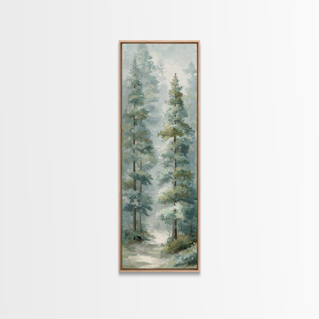 Misty Forest Path Framed Canvas Print, Waiting Room Art, Abstract, Waiting Room Decor, Calm, Modern Decor, Fine Art Print, WRA-1x3-71