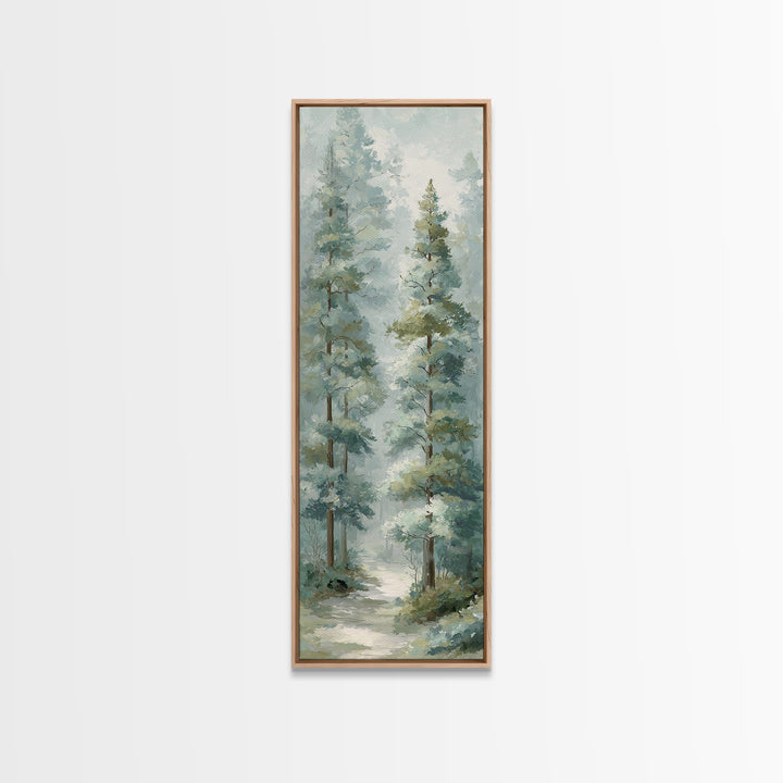 Misty Forest Path Framed Canvas Print, Waiting Room Art, Abstract, Waiting Room Decor, Calm, Modern Decor, Fine Art Print, WRA-1x3-71