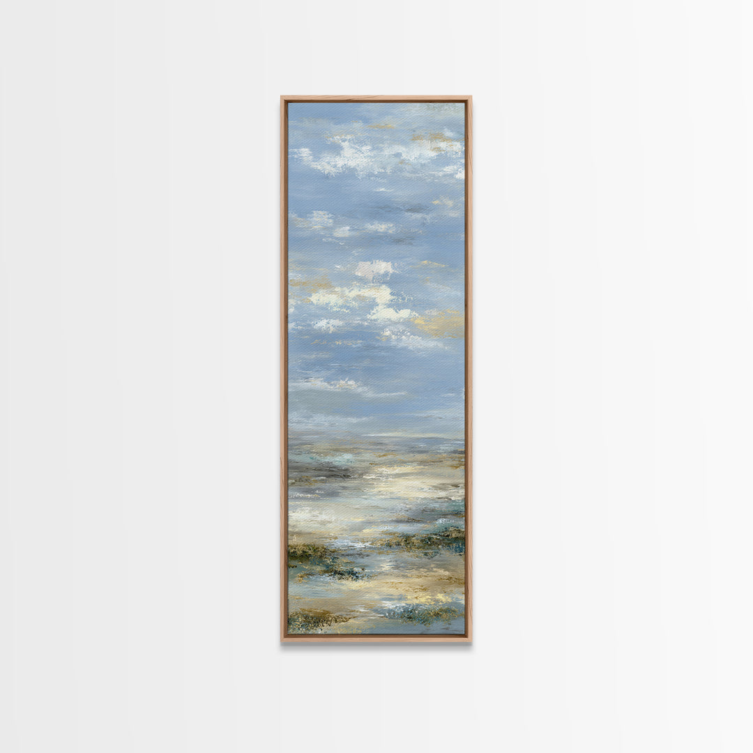 Large Cloudscape with Hopeful Light Framed Canvas Print, Waiting Room Art, Floral Wall Art, Waiting Room Decor, Oil Painting, WRA-1x3-76