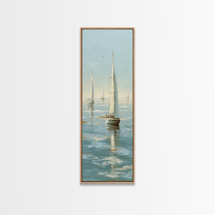 Quiet Sailboat on Calm Water Framed Canvas Print, Waiting Room Art, Office Wall Decor, Waiting Room Decor, Fine Art, Calm, WRA-1x3-79