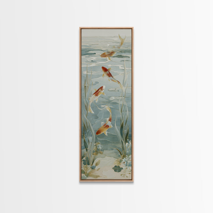 Gentle Koi Fish Canvas Print, Waiting Room Art, Gallery Decor, Waiting Room Decor, Oil Painting, Calm, Contemporary Art, WRA-1x3-82