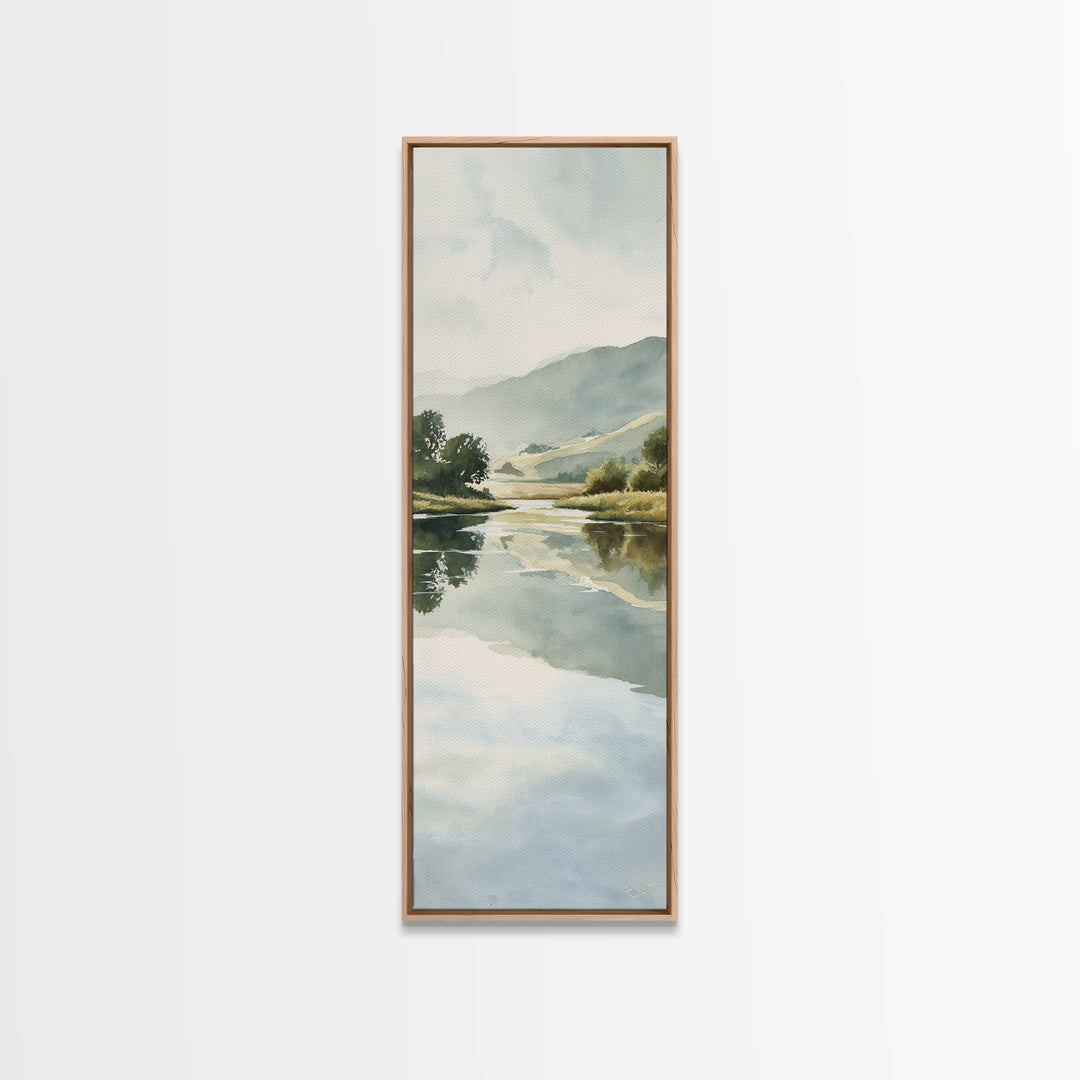 Peaceful Lake Reflection at Dawn Canvas Print, Waiting Room Art, Minimalist Wall Art, Waiting Room Decor, Fine Art, Calm, WRA-1x3-88