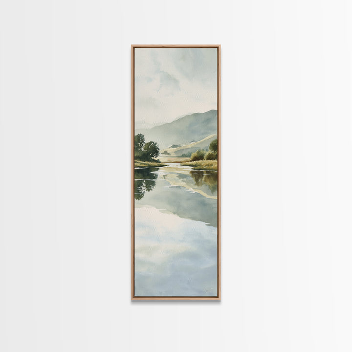 Peaceful Lake Reflection at Dawn Canvas Print, Waiting Room Art, Minimalist Wall Art, Waiting Room Decor, Fine Art, Calm, WRA-1x3-88