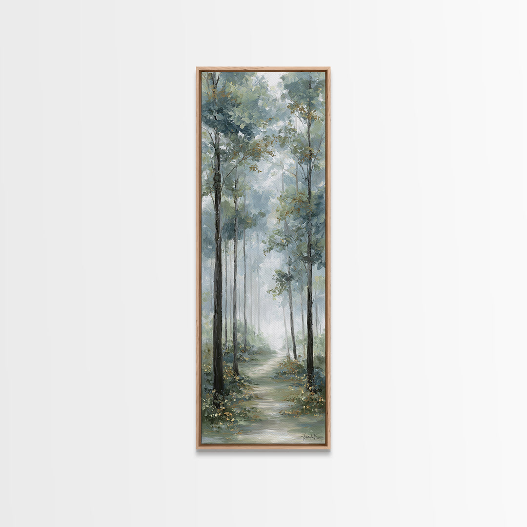 Misty Forest Path Canvas Print, Waiting Room Art, Therapy Office Decor, Waiting Room Decor, Oil Painting, Calm, Art Print, WRA-1x3-95