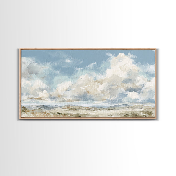 Large Cloudscape with Hopeful Light Framed Canvas Print, Waiting Room Art, Art Print, Waiting Room Decor, Fine Art, Calm, WRA-2x1-12