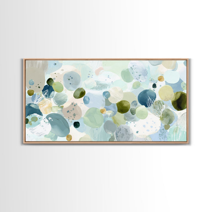 Pastel Rainbow Shapes for Pediatric Spaces Framed Canvas Print, Waiting Room Art, Fine Art Print, Waiting Room Decor, WRA-2x1-14