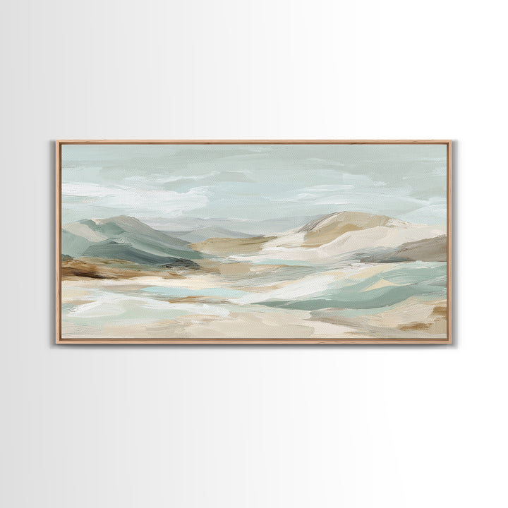 Light Marble Texture Abstract Framed Canvas Print, Waiting Room Art, Statement Artwork, Waiting Room Decor, Abstract Art, Calm, WRA-2x1-20
