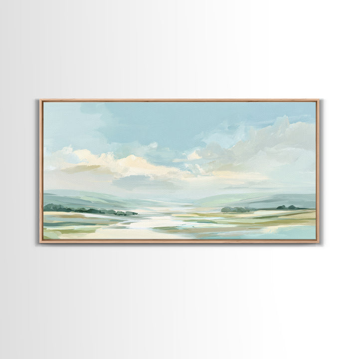 Calming Landscape with Open Sky and Gentle Canvas Print, Waiting Room Art, Wall Art, Waiting Room Decor, Fine Art, Calm, WRA-2x1-21