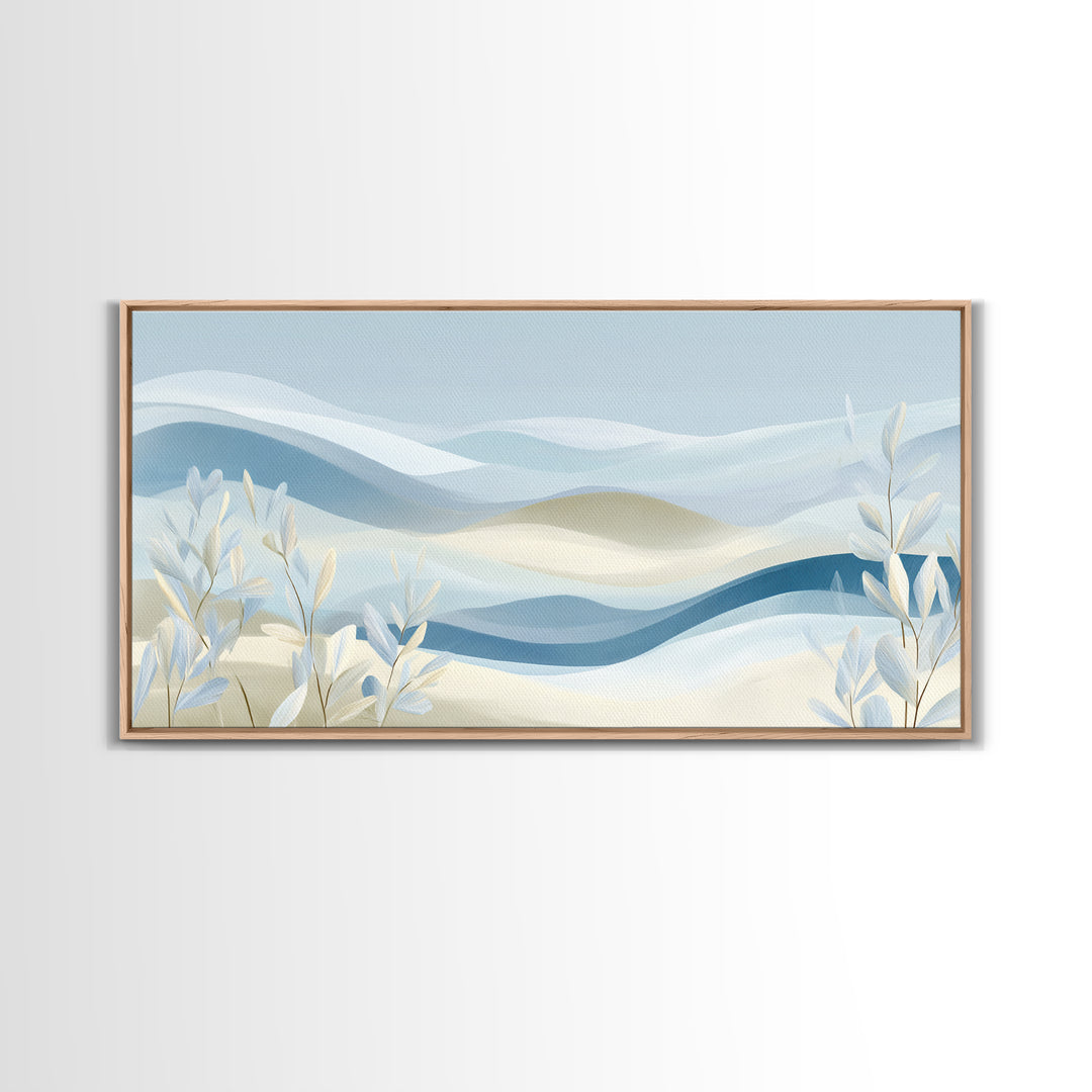 Soft Abstract Waves Canvas Print, Waiting Room Art, Boho Decor, Waiting Room Decor, Abstract Art, Calm, Printable Wall Art, WRA-2x1-22