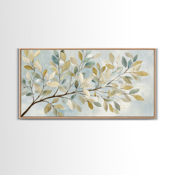 Neutral Botanical Branch Canvas Print, Waiting Room Art, Living Room Wall Art, Waiting Room Decor, Watercolor Art, Calm, WRA-2x1-47