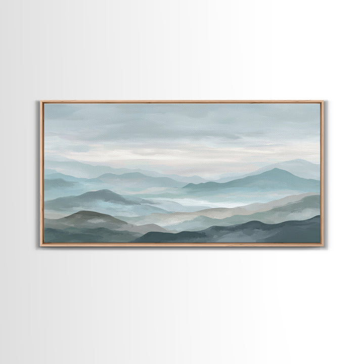 Simple Mountain Layers Canvas Print, Waiting Room Art, Wall Art, Waiting Room Decor, Fine Art, Calm, Floral Wall Art, WRA-2x1-58
