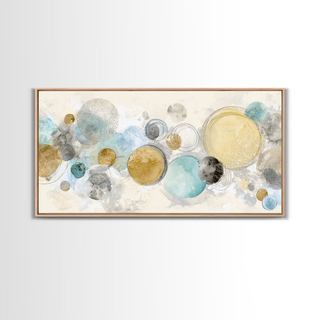 Abstract Circles Suggesting Calm Movement Framed Canvas Print, Waiting Room Art, Luxury Decor, Waiting Room Decor, Calm, WRA-2x1-6