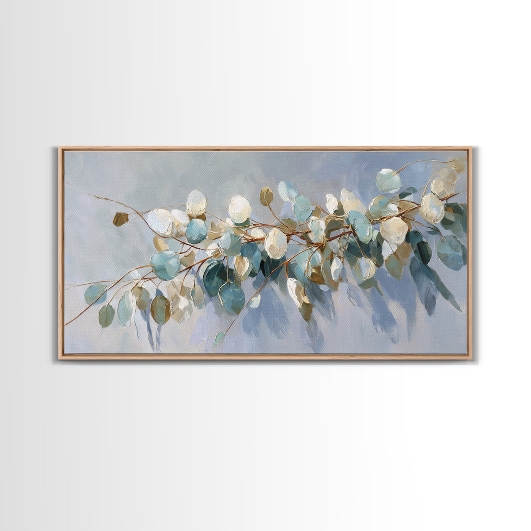 Clean Eucalyptus Leaf Study Canvas Print, Waiting Room Art, Printable Wall Art, Waiting Room Decor, Calm, Office Wall Decor, WRA-2x1-61