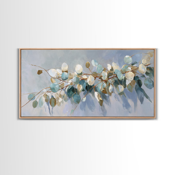 Clean Eucalyptus Leaf Study Canvas Print, Waiting Room Art, Printable Wall Art, Waiting Room Decor, Calm, Office Wall Decor, WRA-2x1-61