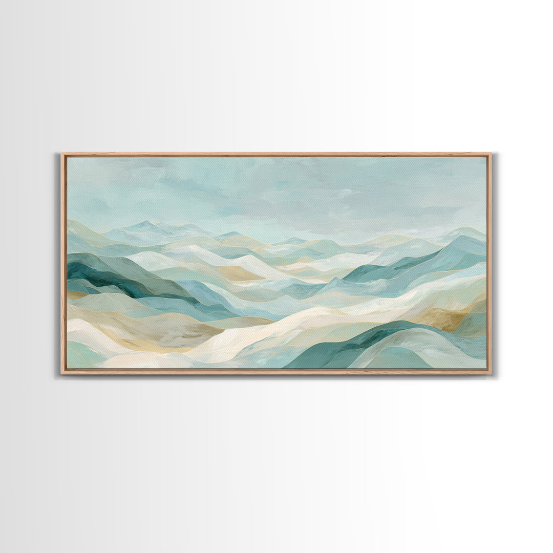 Soft Abstract Waves Canvas Print, Waiting Room Art, Wall Decor, Waiting Room Decor, Fine Art, Calm, Minimalist Wall Art, WRA-2x1-70