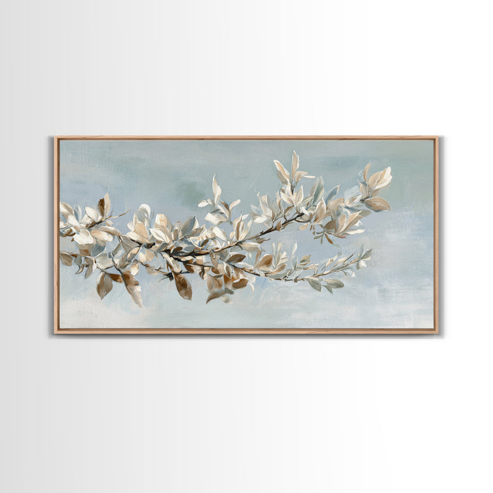 Neutral Botanical Branch Canvas Print, Waiting Room Art, Dog Wall Art, Waiting Room Decor, Fine Art, Calm, Boho Decor, WRA-2x1-71