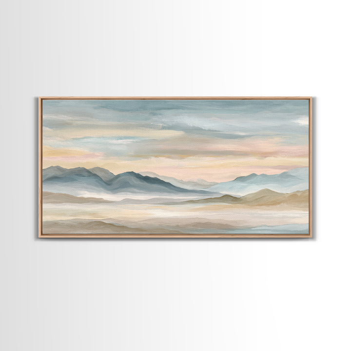 Warm Desert Sunrise Framed Canvas Print, Waiting Room Art, Printable Art, Waiting Room Decor, Watercolor Art, Calm, WRA-2x1-81