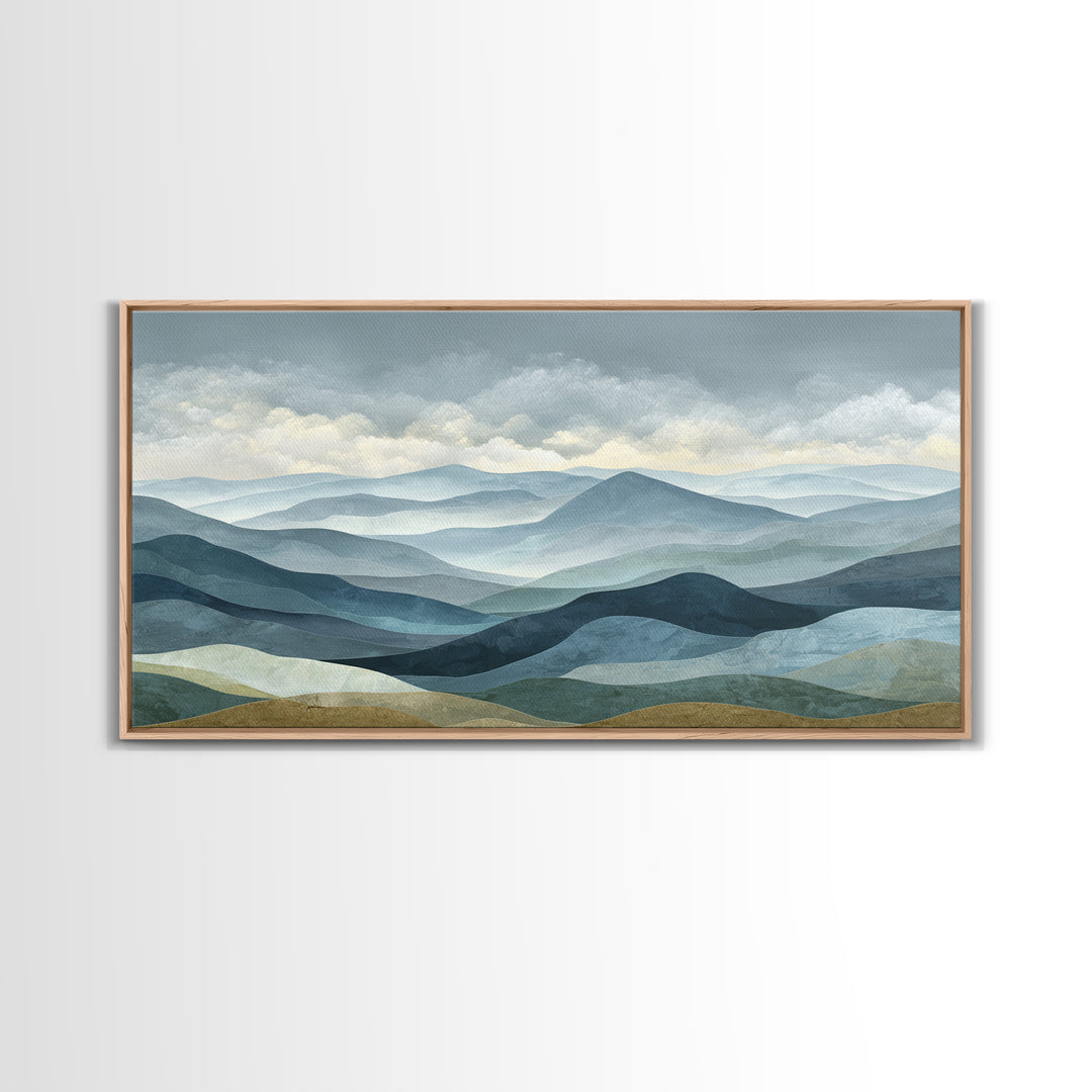 Simple Mountain Layers Canvas Print, Waiting Room Art, Wall Art, Waiting Room Decor, Fine Art, Calm, Floral Wall Art, WRA-2x1-82