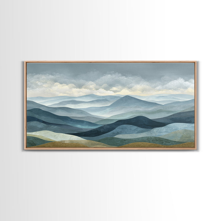Simple Mountain Layers Canvas Print, Waiting Room Art, Wall Art, Waiting Room Decor, Fine Art, Calm, Floral Wall Art, WRA-2x1-82
