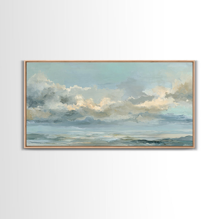 Large Cloudscape with Hopeful Light Framed Canvas Print, Waiting Room Art, Gallery Wall Art, Waiting Room Decor, Fine Art, Calm, WRA-2x1-84