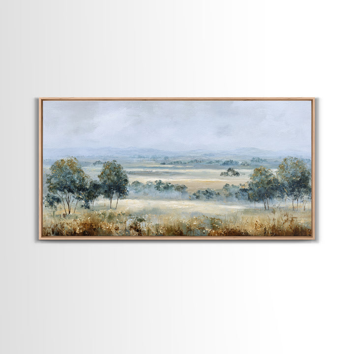 Open Field with Distant Tree Framed Canvas Print, Waiting Room Art, Abstract Art, Waiting Room Decor, Fine Art, Calm, WRA-2x1-91