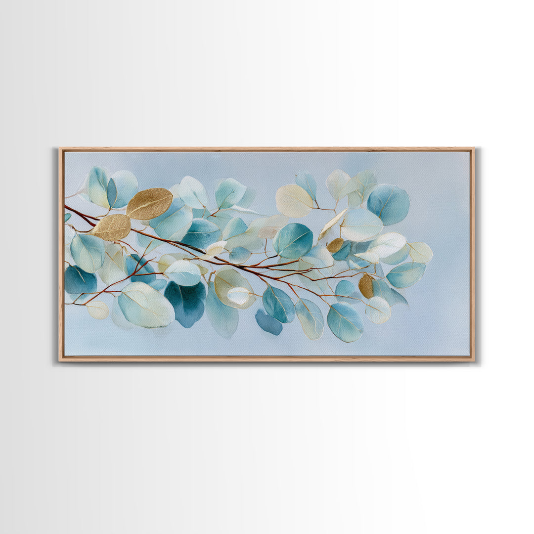 Neutral Botanical Branch Framed Canvas Print, Waiting Room Art, Fine Art, Waiting Room Decor, Oil Painting, Calm, WRA-2x1-95
