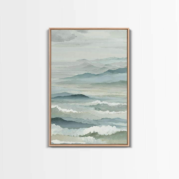 Simple Mountain Layers Framed Canvas Print, Waiting Room Art, Textured Painting, Waiting Room Decor, Calm, Printable Art, WRA-2x3-22