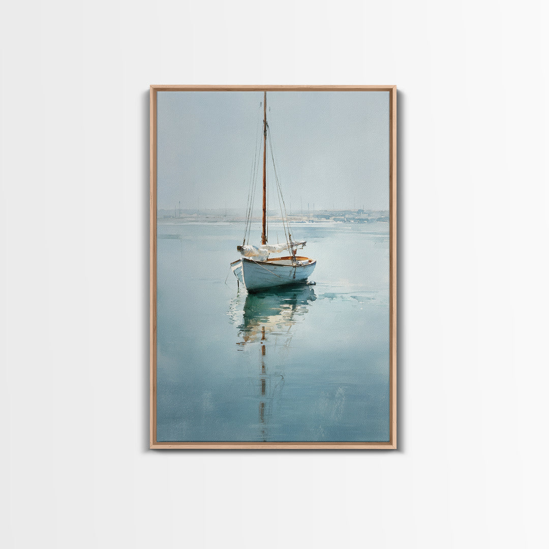 Quiet Sailboat on Calm Water Canvas Print, Waiting Room Art, Fine Art Print, Waiting Room Decor, Watercolor Art, Calm, WRA-2x3-27